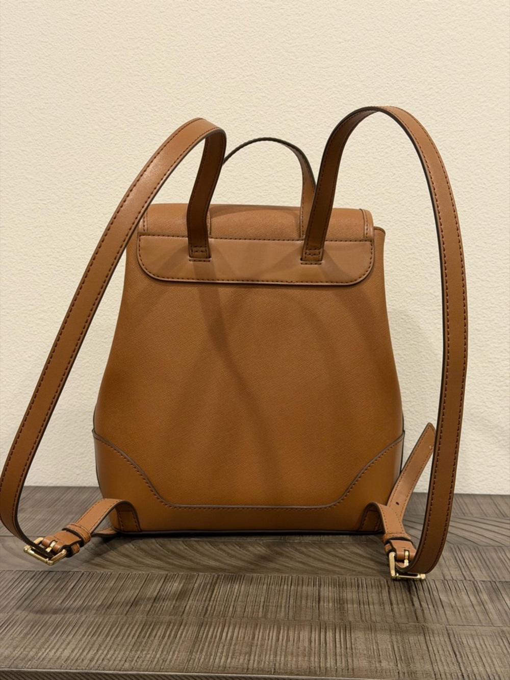 Michael Kors Saffiano Leather Backpack Luggage with Gold Hardware - Picture 3 of 8